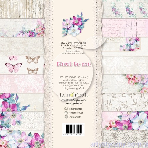 Zestaw papierów Lemoncraft - NEXT TO ME - 30x30cm - 8ark LZP-NTM01