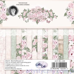 Zestaw papierów do scrapbookingu - Rose Garden - 15x15cm - 28ark