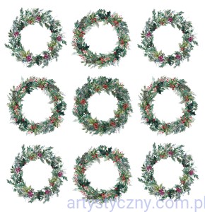 Świąteczna Girlanda - papier do scrapbookingu Wianki do wycięcia 30x30cm - okładka