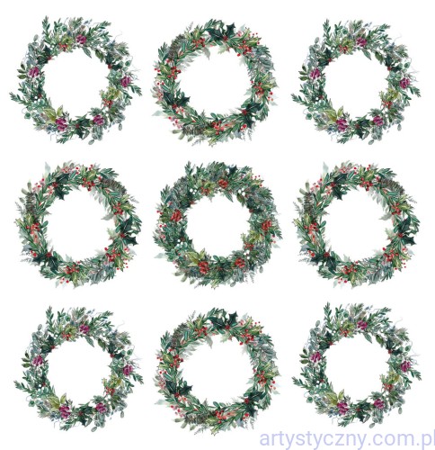 Świąteczna Girlanda - Arkusz Wianki do wycięcia 30x30cm - okładka