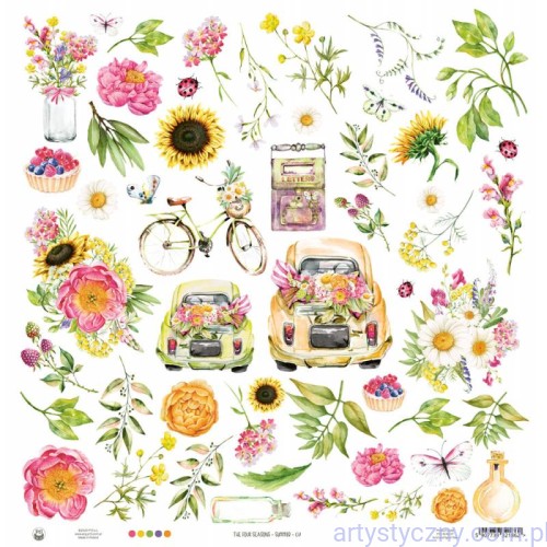 P13-SUM-07 Papier do scrapbookingu P13 - The Four Seasons - Summer - dodatki do wycięcia