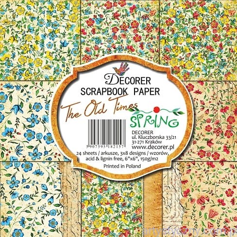Zestaw papierów do scrapbookingu 15x15cm - The old times - SPRING - 24ark