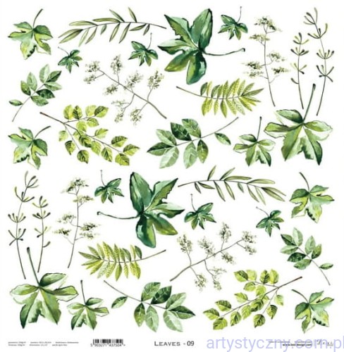 Leaves 09 - Liście listki do wycięcia 30x30cm - Lexi Design LX-21-K43-09