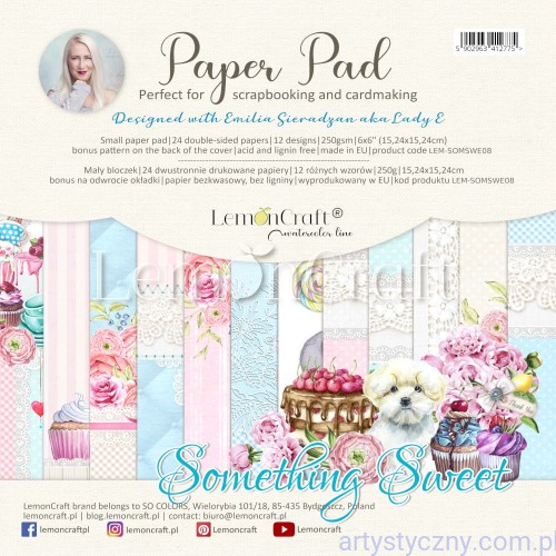 Something Sweet -Zestaw papierów do scrapbookingu Lemoncraft 15x15cm LEM-SOMSWE08