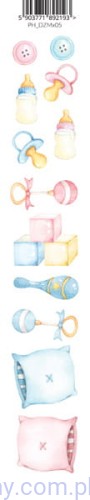 Pasek scrap 5 - smoczki butelki do wycięcia - Paper Heaven - Dziecko z marzeń  PH_DZMx05