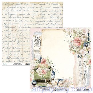 Papier do scrapbookingu Mintay 30x30cm - Written Memories 01