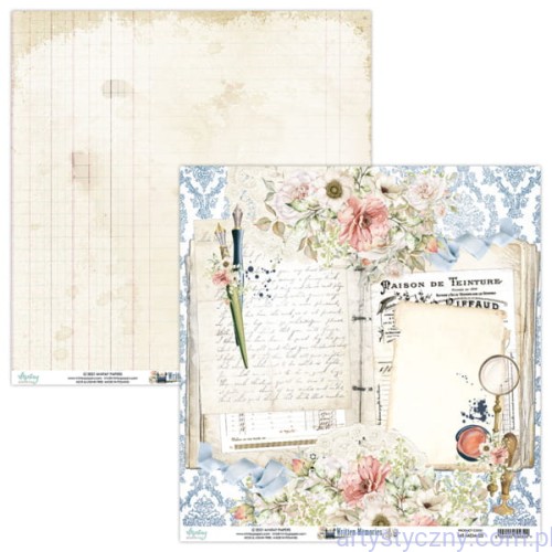 Papier do scrapbookingu Mintay 30x30cm - Written Memories MT-MEM-03