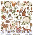 Papier Mintay z elementami do wycinania 30x30cm - Woodland MT-WOO-09