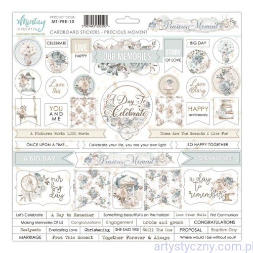 Naklejki tekturowe - Mintay - Precious Moment - 30x30cm angielskie napisy MT-PRE-10