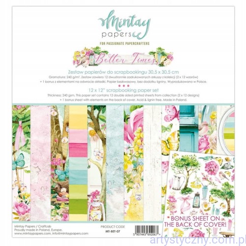 Zestaw papierów do scrapbookingu 30x30cm Mintay - Better Times - 12ark MT-BET-07