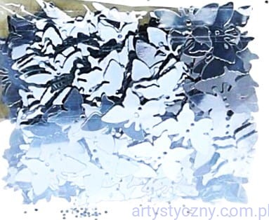 Cekiny Motyle Motylki - Srebrne Metaliczne - 12x17mm - 10g ~ 200szt