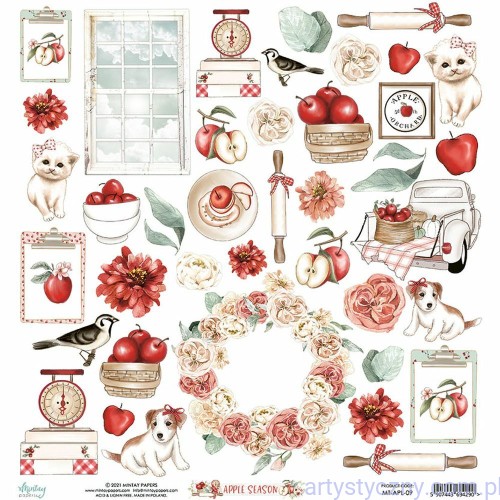 Papier Mintay  Apple Season - dodatki do wycięcia - okładka MT-APL-09