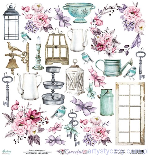 Papier Mintay Graceful - dodatki do wycięcia - okładka MT-GRA-09