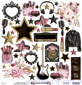 Papier Mintay - Glam Rock - dodatki do wycięcia - okładka