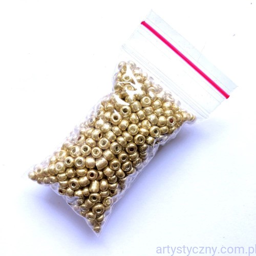 Szklane Koraliki Rokail 4mm - Złote 30g - 400szt