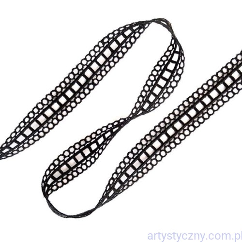 Piękna Czarna Koronka Gipiura - 1 metr