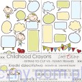Zestaw dodatków do wycinania Childhood Crayons - Funny Frames - ramki chmurki CC-DOD-VII-CHC-26