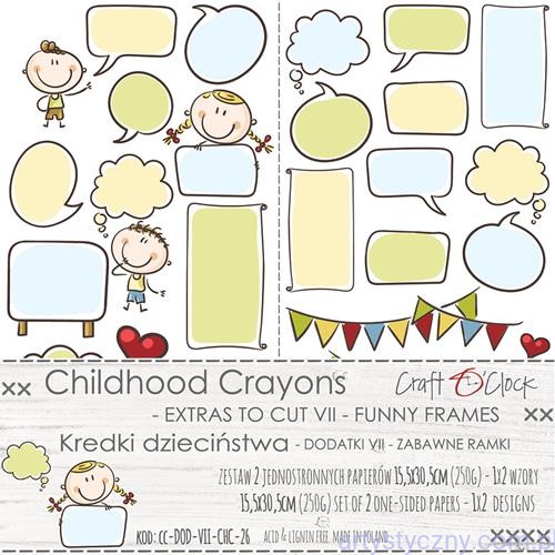 Zestaw dodatków do wycinania Childhood Crayons - Funny Frames - ramki chmurki CC-DOD-VII-CHC-26