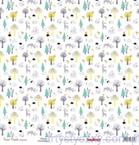 Papier do Scrapbookingu, Forest Friends - Habitat  - 30x30сm
