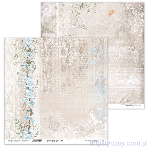 Papier do scrapbookingu 30x30cm - Sweet baby boy 07 - Lexi Design LX-22-55-07