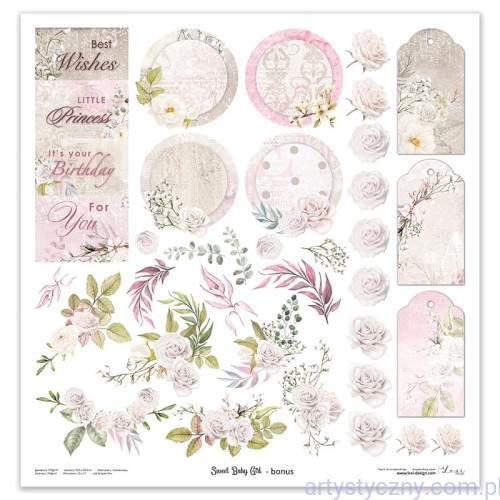 Papier do scrapbookingu 30x30cm - Sweet baby girl - Lexi Design  okładka
