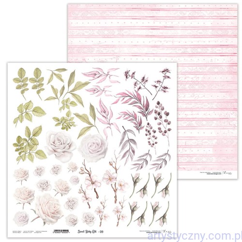 Papier do scrapbookingu 30x30cm - Sweet baby girl 9 - Lexi Design LX-22-54-09