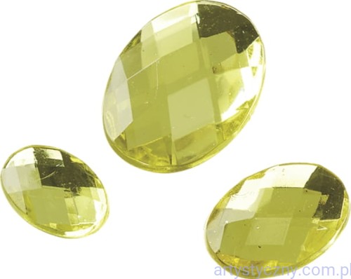 Żółte Cyrkonie Kryształki Kamienie Owale - 43 sztuki