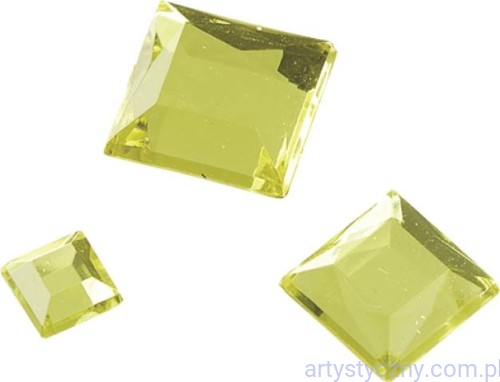 Żółte Cyrkonie Kryształki Kamienie Kwadratowe - 110 sztuk