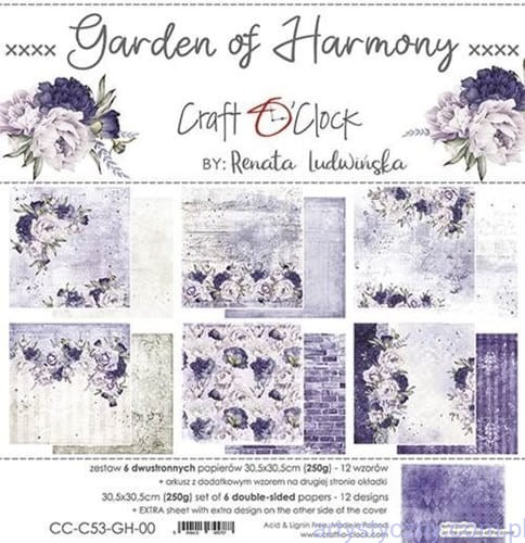 Zestaw papierów do scrapbookingu Craft o'Clock - Garden of Harmony - 30x30cm CC-C53-GH-00