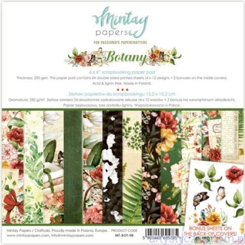 Zestaw papierów do scrapbookingu Mintay - Botany - 15x15cm MT-BOT-08