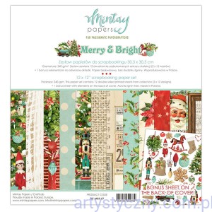 Zestaw papierów do scrapbookingu Mintay - Merry and Bright - 30x30cm 