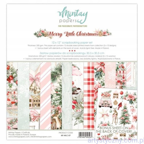 Zestaw papierów do scrapbookingu Mintay - Merry Little Christmas - 30x3cm MT-MLC-07