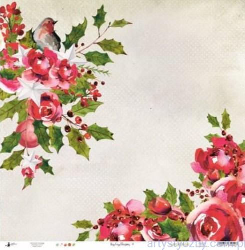 Papier do scrapbookingu P13 30x30cm Boże Narodzenie - Rosy Cosy Christmas 01