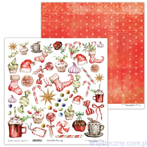 Papier do scrapbookingu Carol of the Elves 03 - Lexi Design - elementy do wycinania