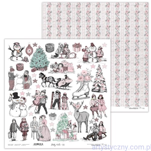 Papier do scrapbookingu Shabby Winter 11 - Lexi Design - elementy do wycinania