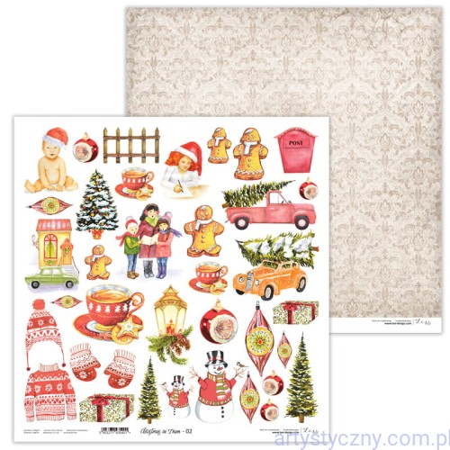 Papier do scrapbookingu Christmas in Town 02 - Lexi Design - elementy do wycinania