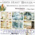 CC-MM16-SHW-09 Zestaw papierów do scrapbookingu Craft o'Clock - Silver Heart Warrior - Mixed Media - 15x15cm