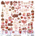 Papier do scrapbookingu Mintay z elementami - Chocolate Kiss - dodatki do wycinania MT-KIS-09