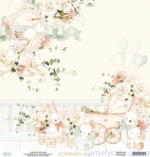 Papier do scrapbookingu Mintay - Little One 01 - 30x30cm MT-LTO-01
