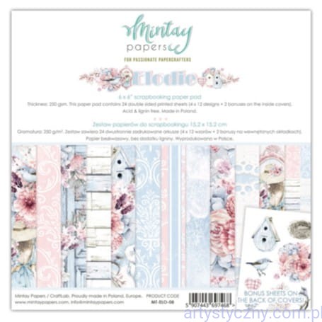 Zestaw papierów do scrapbookingu Mintay - Elodie - 15x15cm MT-ELO-08
