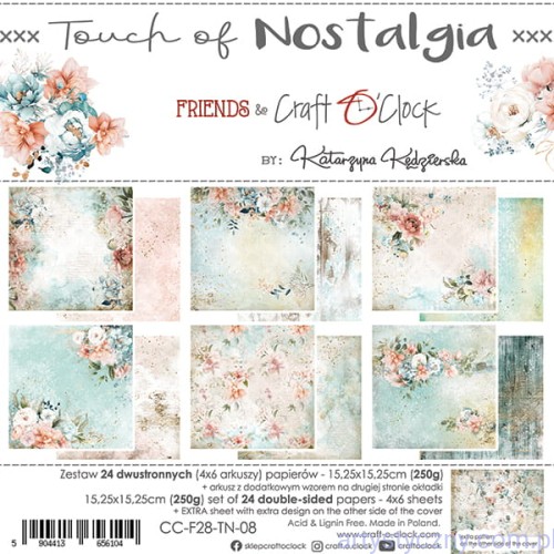 Zestaw papierów do scrapbookingu Craft o'Clock - Touch of Nostalgia - 15x15cm - 24ark CC-F28-TN-08