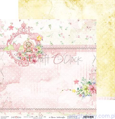 CC-C43-HLG-06 Papier do scrapbookingu Craft o'Clock - 30x30cm - Hello Little Girl 06