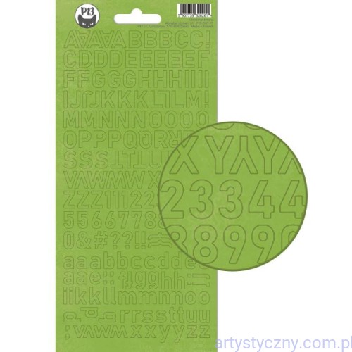 Arkusz naklejek naklejki ALFABET CYFRY - Christmas Treats - zielone P13-CHT-17