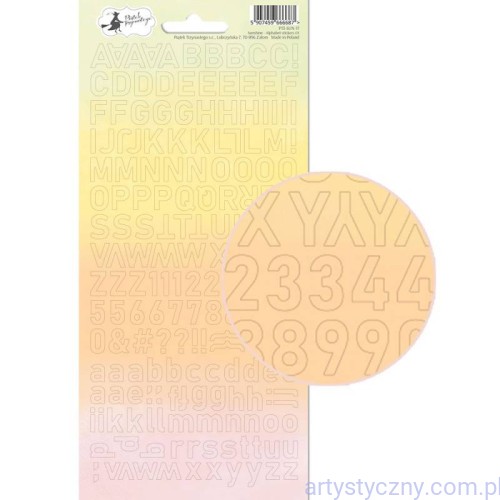 Arkusz naklejek naklejki ALFABET CYFRY - Sunshine - żółto-różowo-łososiowe P13-SUN-17