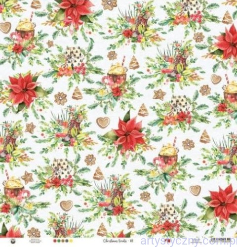 Papier do scrapbookingu P13 30x30cm - Christmas Treats 01 P13-CHT-01