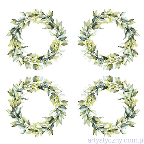 Zestaw - 12 wianków Złote Sny - elementy do wycięcia - Paper Heaven - listki gałązki wianki