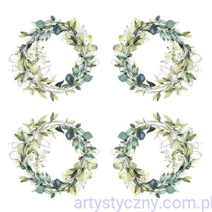 Zestaw - 12 wianków W głębi lasu - elementy do wycięcia - Paper Heaven - listki gałązki wianki