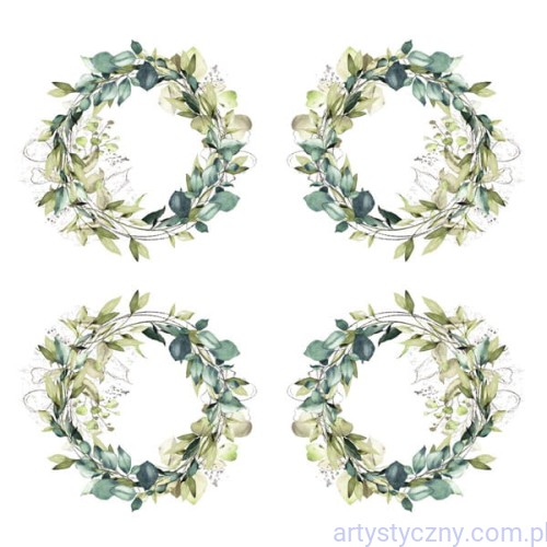 Zestaw - 12 wianków W głębi lasu - elementy do wycięcia - Paper Heaven - listki gałązki wianki