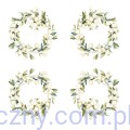 Zestaw - 12 wianków Niczym tchnienie - elementy do wycięcia - Paper Heaven - listki gałązki wianki