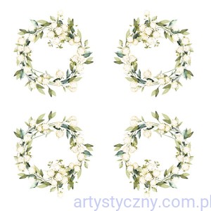 Zestaw - 12 wianków Niczym tchnienie - elementy do wycięcia - Paper Heaven - listki gałązki wianki